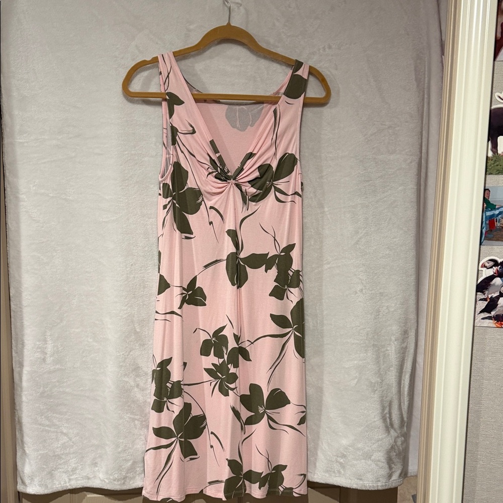 Tommy Bahama Pink and Green Floral Midi Dress